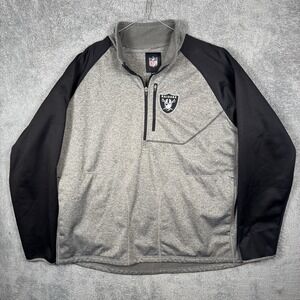 Oakland Raiders Jacket Men 4XL Las Vegas Softshell Tech Pullover Fleece  1/4 Zip